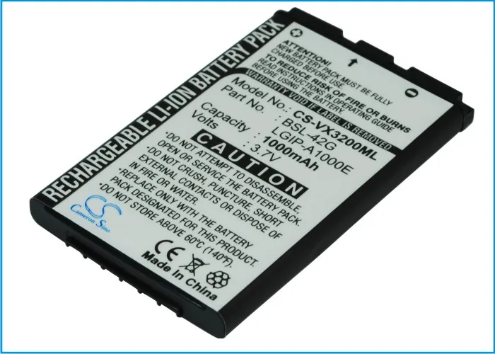 CS 1000 мАч/3.70Wh батарея для LG AX245 AX-245 AX355 ax4270 ax4750 AX-4750 AX490 AX5000 CE500 325 LG125 LG350
