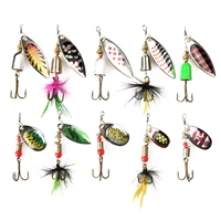 10pcs spinner baits fishing lure wire spinnerbait sequins spinning metal spoon jig wobblers for pike hard tackle fishing tools