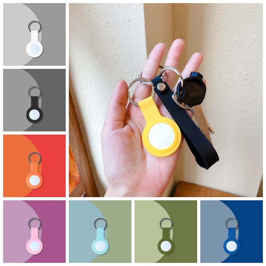 

For Apple AirTag Soft Silicone Shockproof Protective Case For AirTags Keychain Anti-Lost Anti-Scratch Cover
