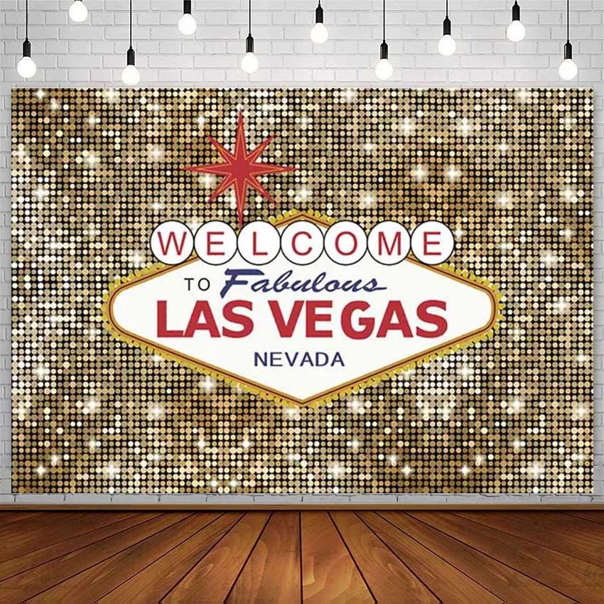 

Avezano Добро пожаловать в Лас Вегас тема фото фоны золотой блеск детвечерние декор Фотография фоны студия фотозона