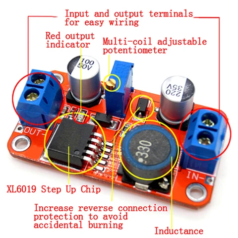 DC-DC повышающий модуль XL6019 5A