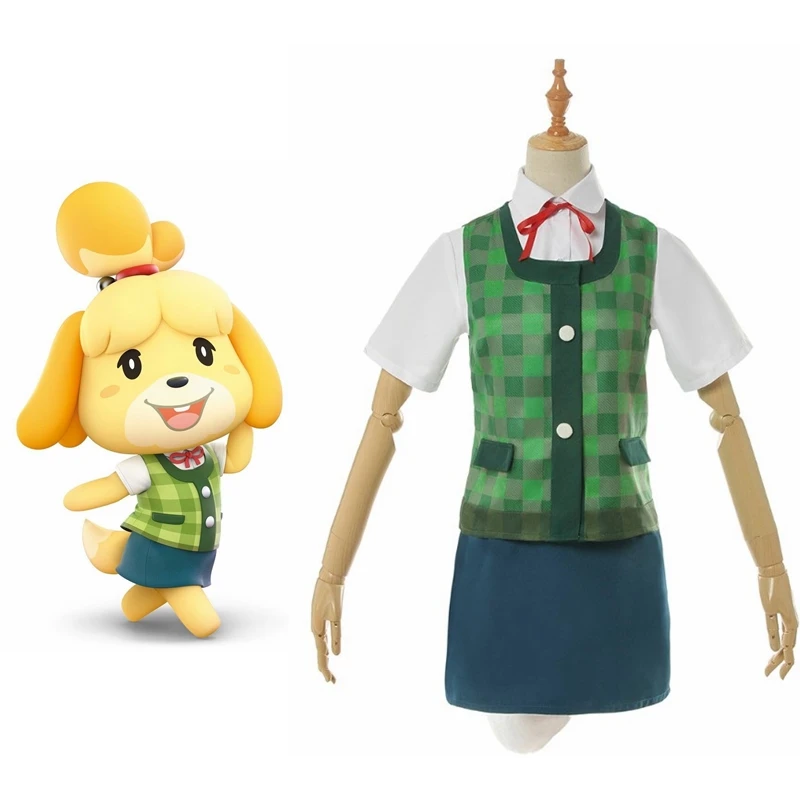 Unisex Anime Cos Animal Crossing Shizue Isabelle Yeoul Cosplay Costumes ...