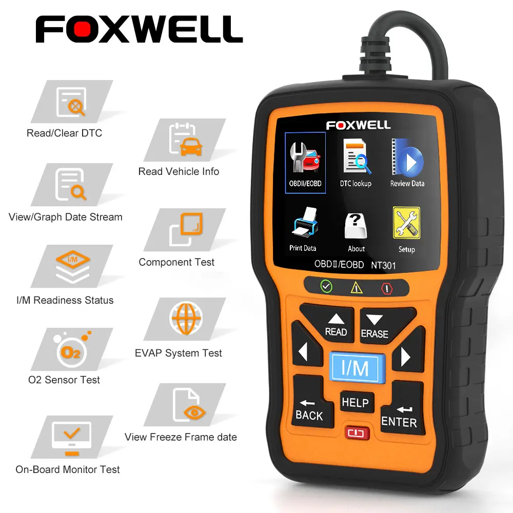 Foxwell NT301 CAN OBDII/EOBD Code Reader for sale online 