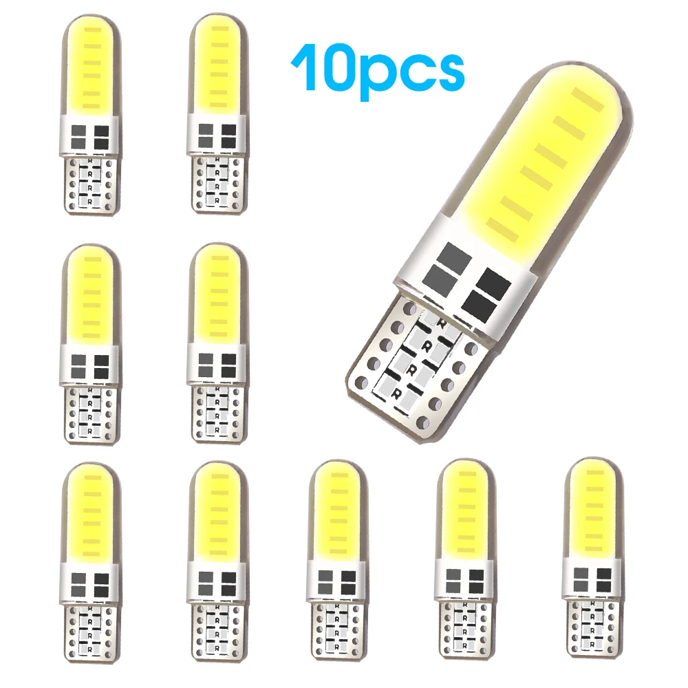 

10 шт. 12 В 4/6/12 SMD СВЕТОДИОДНЫЙ T10 194 168 W5W COB Светодиодная парковочная лампа автомобильная габаритная лампа с клиновидным цоколем