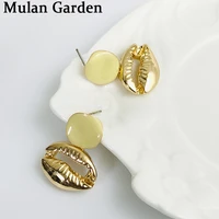 mg new fashion gold shell earrings for women geometric elegant dangle earring fashion jewelry personality accessories gift 2019