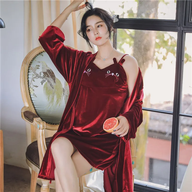 

JULY'S SONG женский зимний пижамный комплект, милый бархатный халат, бальный комплект, осенняя сексуальная пижама на бретельках, ночная рубашка