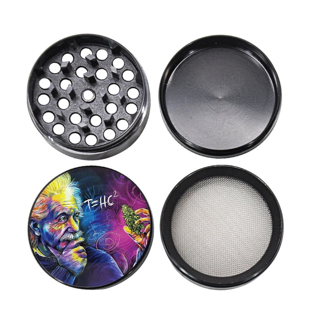 

50mm Herb Tobacco Weed Grinder4-layer Smoking Accessories Manual Einstein Grass Spice Herb Grinder Miller Crusher Box Best Gift