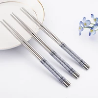 2 pairs chinese stainless steel chopsticks non slip stainless steel chop sticks set reusable food sticks kitchen sushi sticks