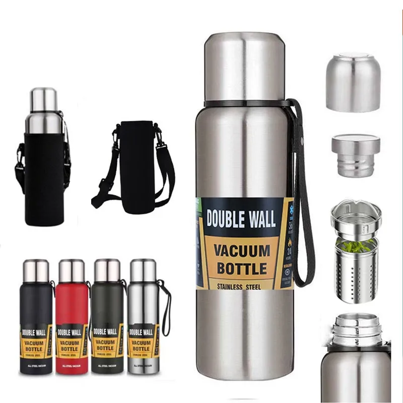 

Large Capacity Stainless Steel Thermos For Tea With Tea Infuser Vacuum Flask Insulated Bottle Tumbler Portable 500/1000/1500ml