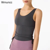 wmuncc u shaped back yoga bra women vest soft quick dry sports underwear fitness running top with bra pad