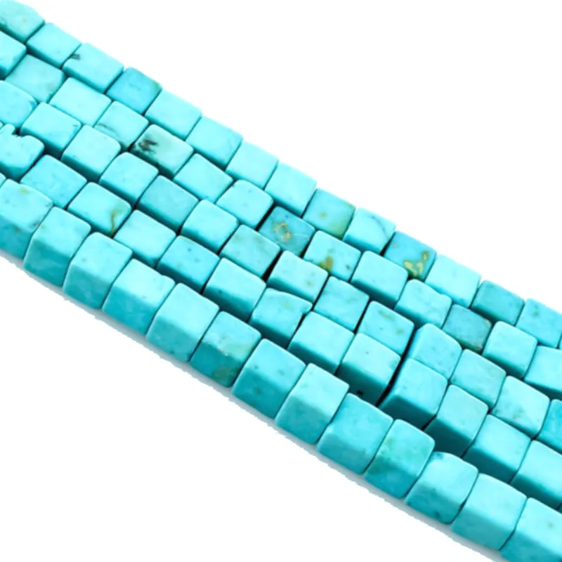 

Natural stone square loose beads 4x4mm green stone small beads Made necklace DIY bracelet accessories 40cm