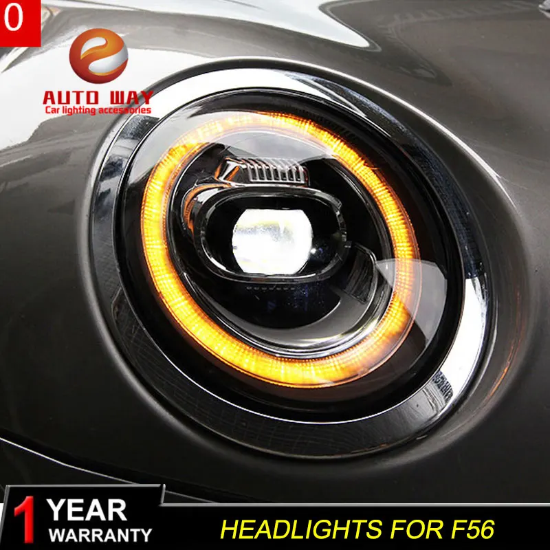 Автомобильный Стильный чехол для Mini F56 2013- cooper головной светильник s для F56 все светодиодный головной фонарь Angel eye светодиодный DRL передний светильник Bi-светодиодный объектив