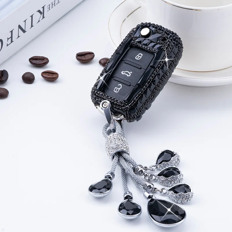 

Diamond Car Key Case Cover Shell For Volkswagen Golf Bora Jetta POLO GOLF Passat Skoda Octavia A5 Fabia SEAT Ibiza Leon Tiguan