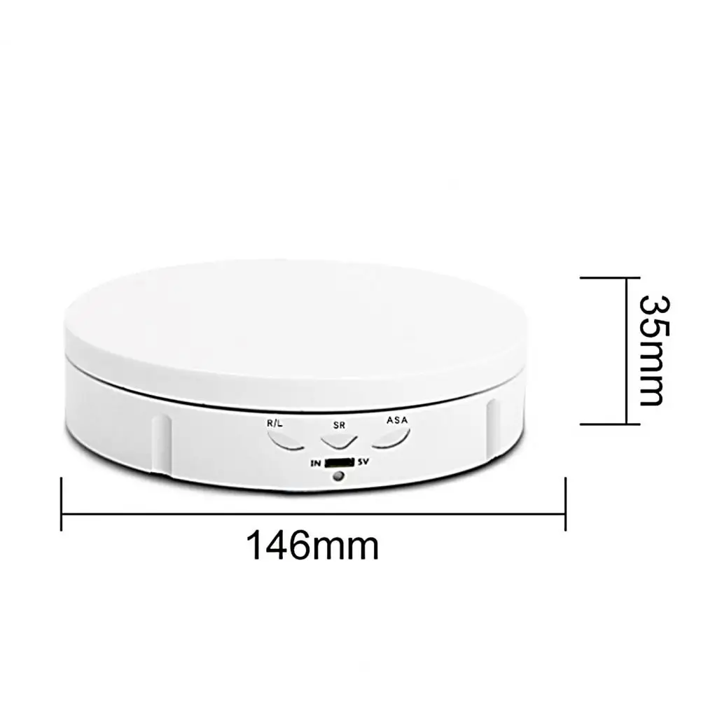 

Motorized Turntable Round Shape Adjustable Speed ABS Mute Rotating Showcase for Jewelry