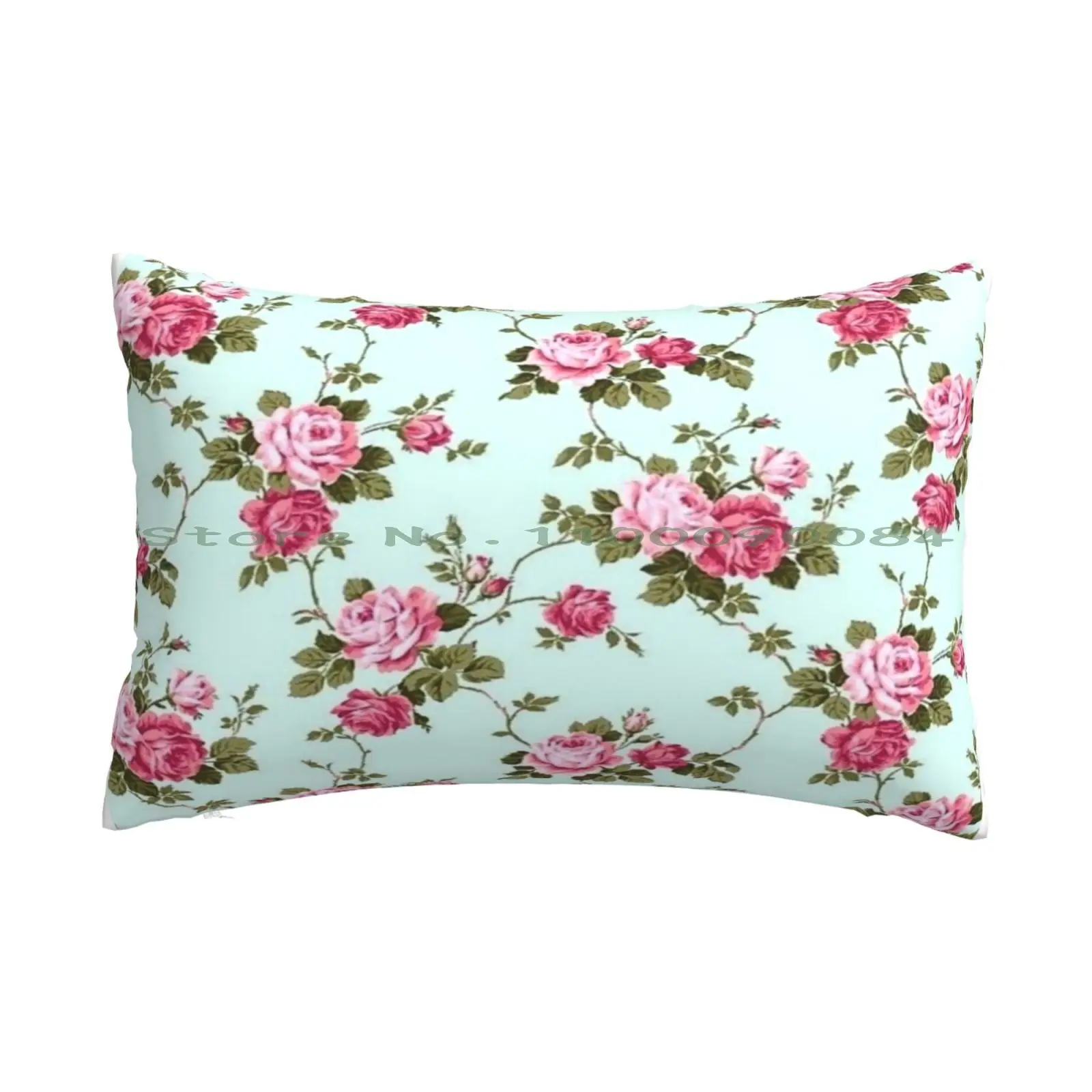 - Flowers Pillow Case 20x30 50*75 Sofa Bedroom Pattern Pretty Vintag Pink Girly Roses Shabby Chic Cute Kitsch Nature Repeat
