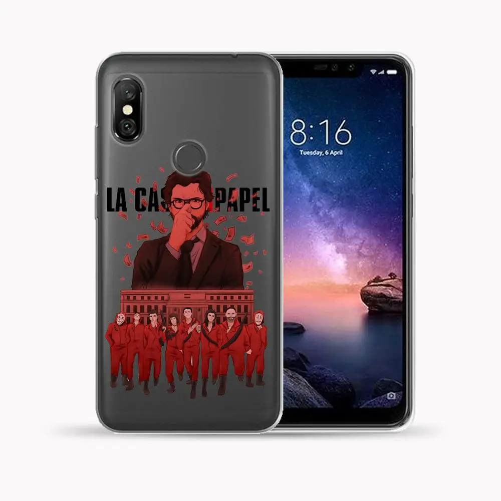 Чехол для Xiaomi Mi 9 A1 A2 A3 8 Pro 5X 6X силиконовый чехол с надписью La Casa de papel испанского ТВ
