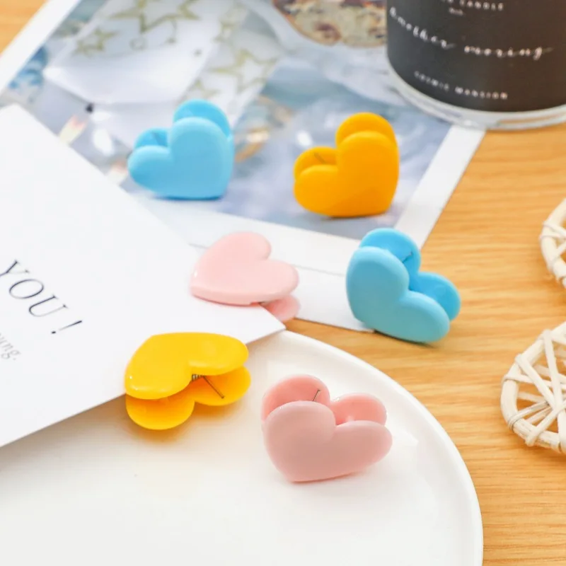 60 шт./лот 3 цвета сердце полезные кухонные зажимы для пакетов пластиковый зажим