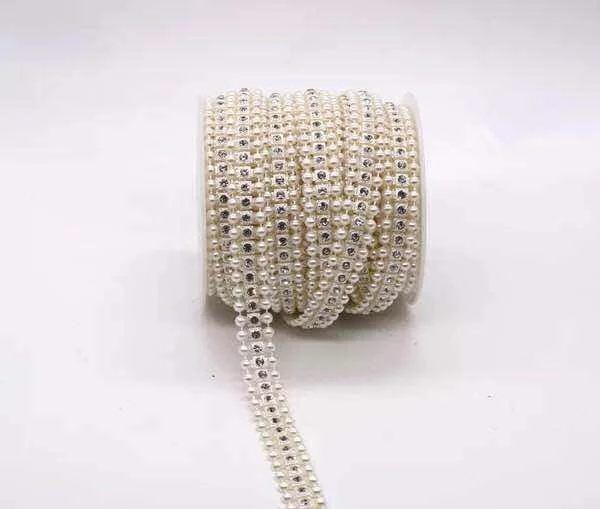 Цепочка с жемчужными бусинами для украшения свадебных вечеринок 10 ярдов три