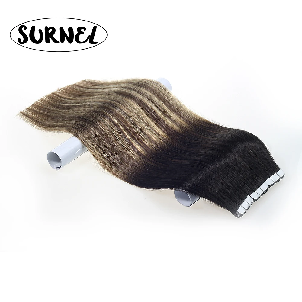 SURNEL лента в волосах Высокое качество полностью кутикулы Человеческие волосы Remy