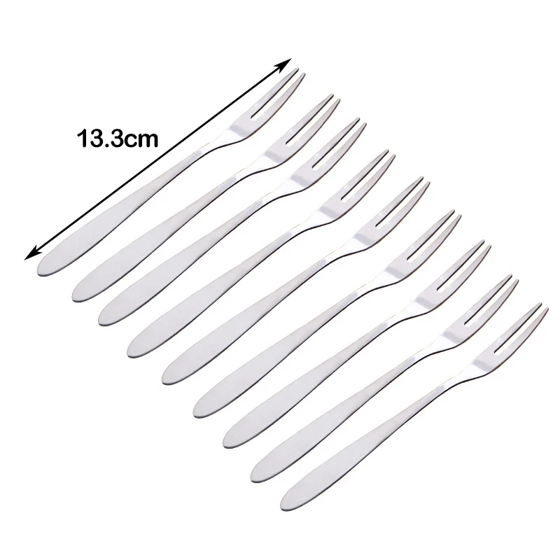 

3pcs Stainless Steel Fruit Fork Kitchen Accessories Fruit And Vegetable Tools Fruit Sign Cake Moon Cake Fork Tableware