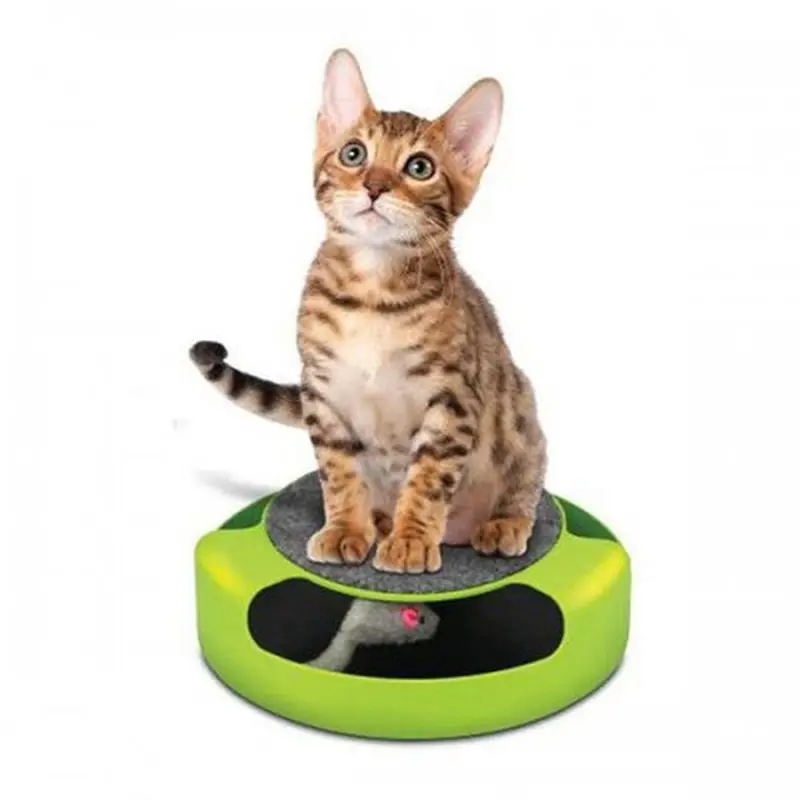 

Rotating Cat Toys Mouse Toy for Kittens Funny Cat Scratcher Post with Spinning Mice Catch Teaser Playing Catnip Toys for Cats