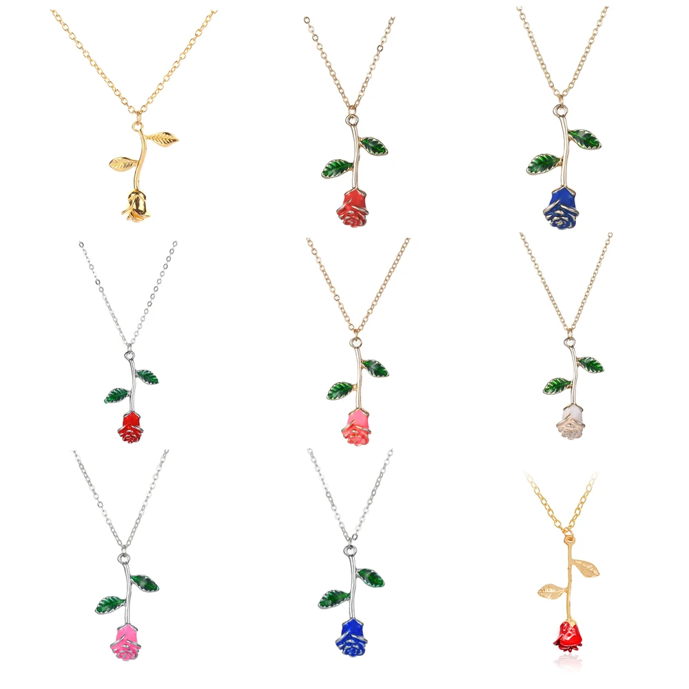 Нежное ожерелье из розового золота и кулоны цветок лучшие друзья винтажное