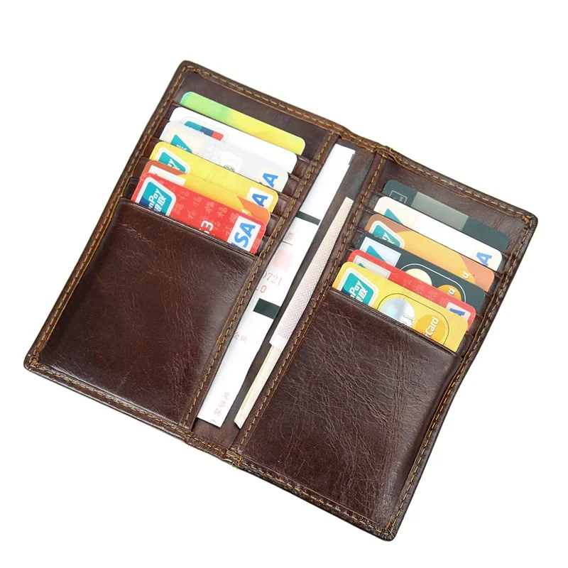 

Slim Wallet Leather Men's RFID Wallet Genuine Leather Long Wallets Quality Guarantee Cowhide Dollars Purse R-8119Q