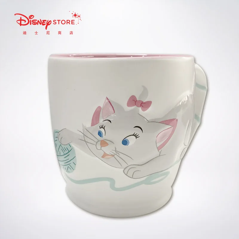 

Disney limited edition fashion cute cartoon ceramic water cup Mary cat mark cup home creative milk coffee cup mugs