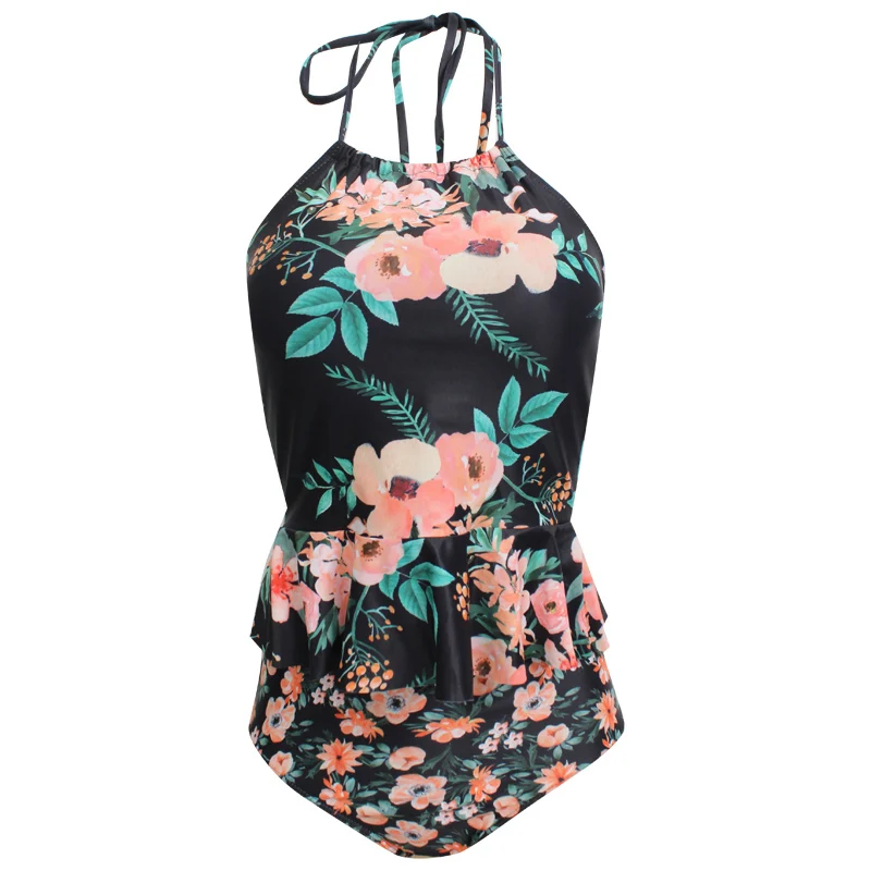 Плюс Размер Купальники Танкини женщины 2019 цветочный принт животик контроль