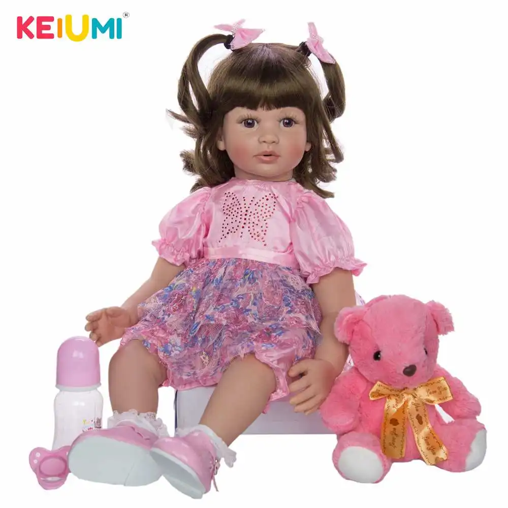 Кукла реборн KEIUMI 24 дюйма тканевое тело 60 см игрушка для новорожденных девочек