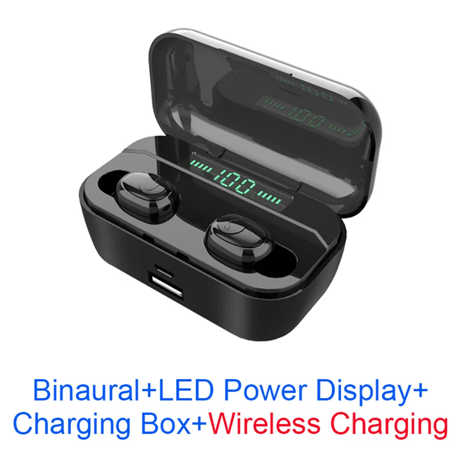 

Миниатюрные наушники G6S TWS IPX5, водонепроницаемые, со светодиодным дисплеем, Беспроводная зарядка Qi 5,0, Bluetooth-наушники, многофункциональная сп...