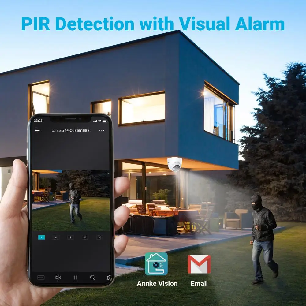 Купить Система видеонаблюдения ANNKE, 8 каналов, 5 Мп, 5 в 1, H.265 + DVR