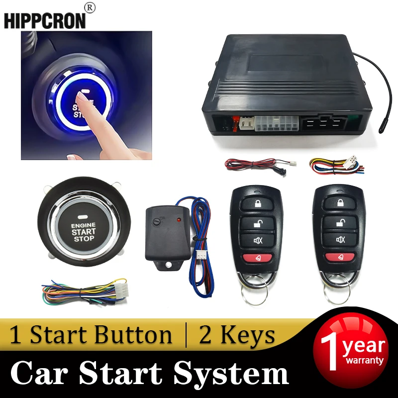 Hippcron Car Alarm Remote Control Keyless Entry Engine Start Audible System Push Button Starter Stop Auto | Автомобили и