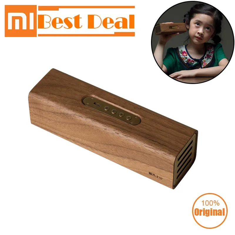Xiaomi Tongshifu медный Woodism Bluetooth динамик AI динамик орех Дерево двухканальный дизайн Домашний Беспроводной смарт-динамик