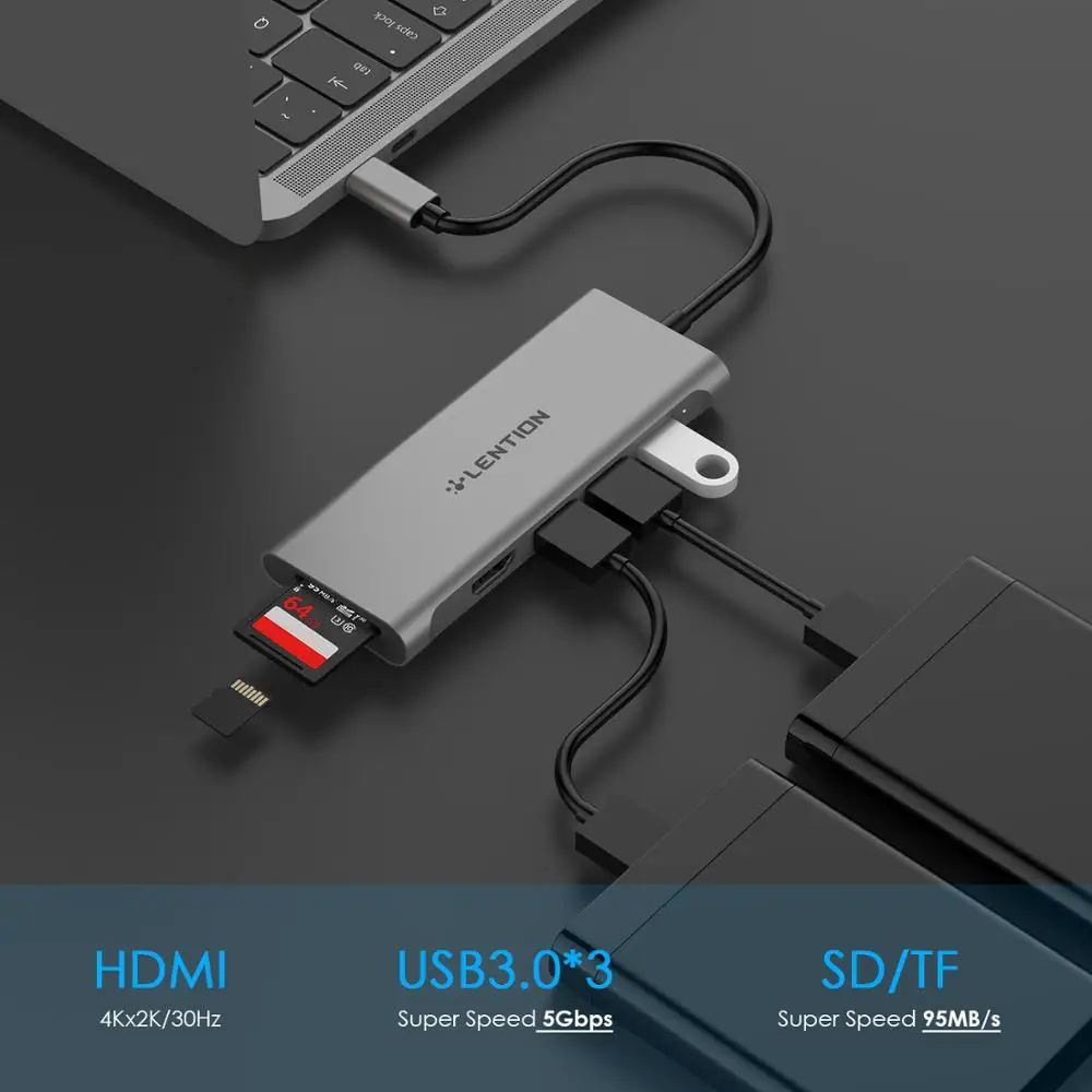 USB C концентратор типа для мульти 3 0 HDMI адаптер док-станция 2020-2016 MacBook Pro 16 15 13.3 inch