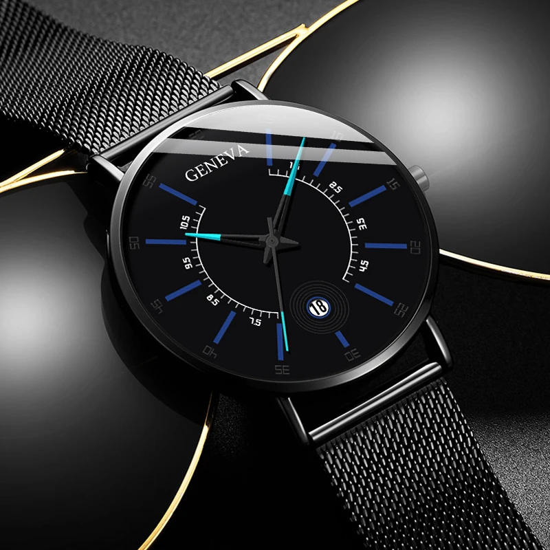 

Relogio Masculino 2021 Fashion Mens Business Minimalist Watches Luxury Ultra Thin Stainless Steel Mesh Band Analog Quartz Watch