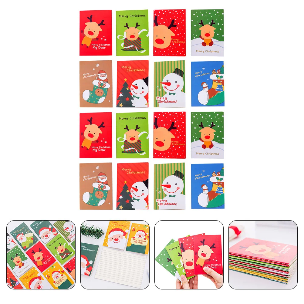 

24Pcs Christmas Pocket Notepads Lovely Cartoon Pattern Notepads (Assorted Color)