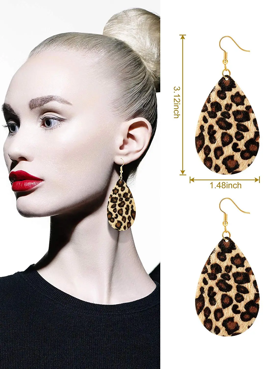 3 Pieces Leopard Bracelets Bohemia Earrings Necklace for Women Girls | Украшения и аксессуары