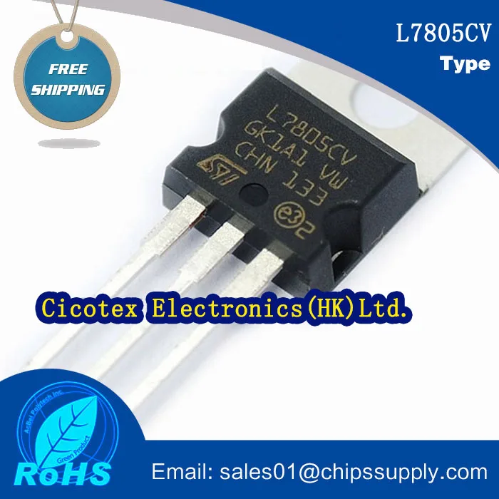 20 шт./лот L7805CV транзистор интегральная схема чипы TO 220 IC REG LDO 5 в 1.5A TO220AB L 7805