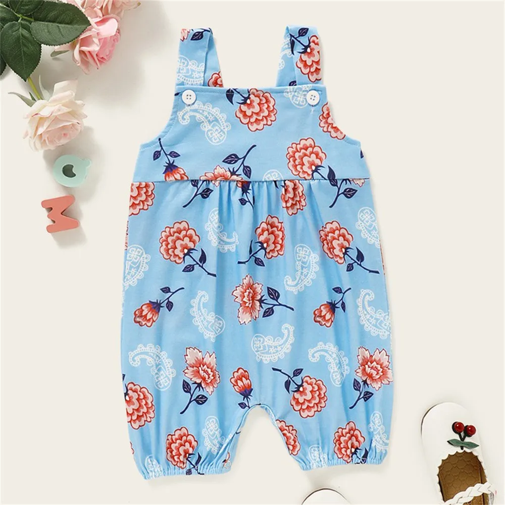 

Newborn Baby Girl Romper Baby Boy Romper 0 3 New Born Baby Clothes Floral Toddler Summer Clothes Cotton Romper Sleeveless