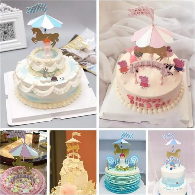 1 шт. детский Топпер для торта в виде карусели|Товары украшения тортов| |