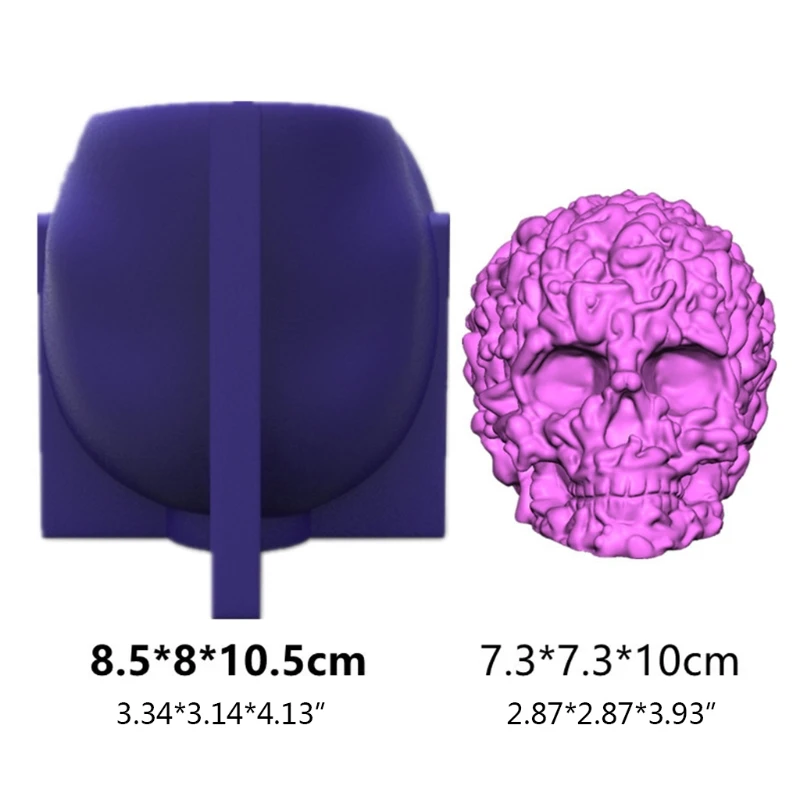 

Woman Wraps the Skull Shape Silicone Mold Epoxy Resin DIY Decoration Making Soap Melt Resin Polymer Clay Home Decoration