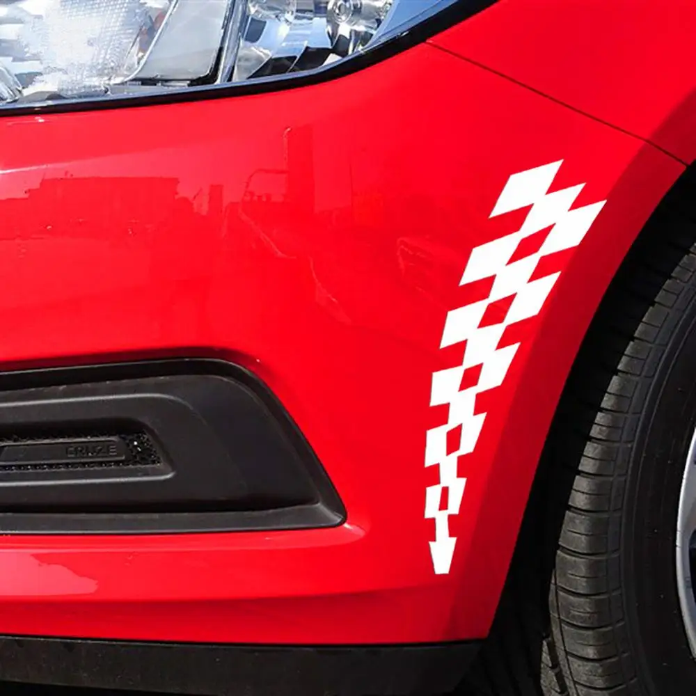 Гоночные наклейки автомобильные колесо брови клетчатые флаги отражатель