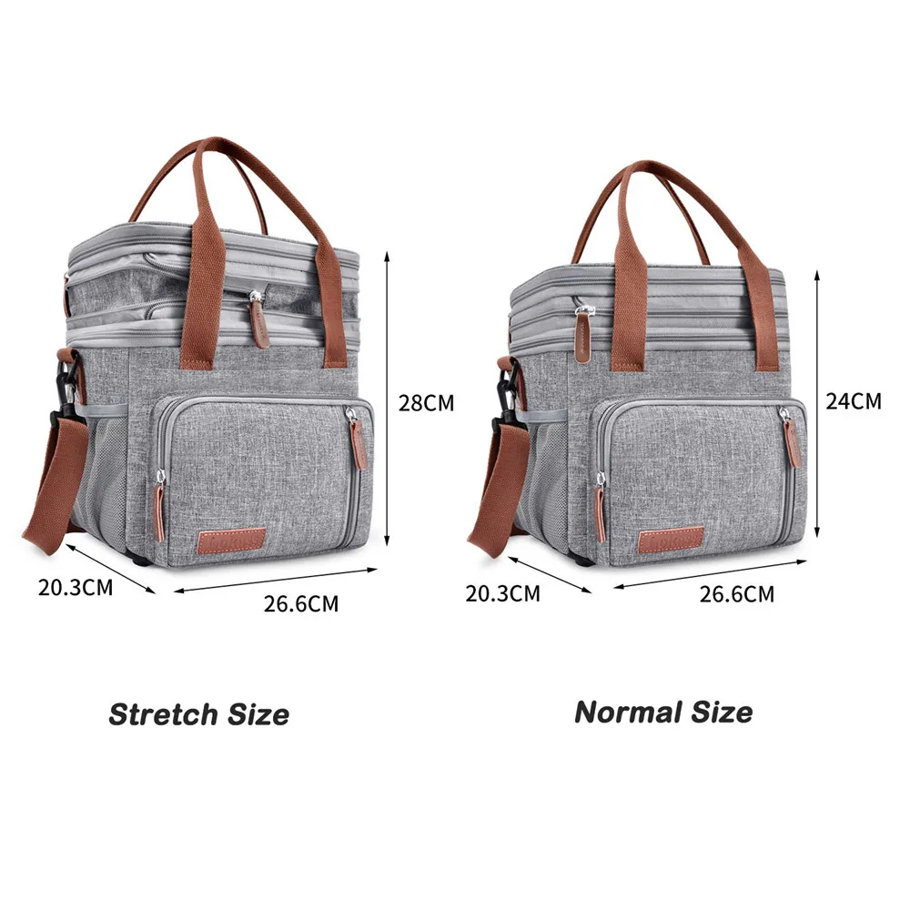 

15L Picnic Bag Portable Waterproof Double-Layer Large Capacity Multi-Pocket Camping Food Beer Cooler Thermal Ice Lunch Bag