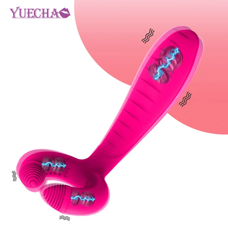 YUECHAO двойное 3 моторы фаллоимитатор вибратор интимные игрушки для женщин мужчин