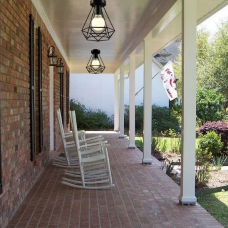 

Industrial Vintage Style Metal Ceiling Iron cage ceiling chandelier Lampshade E5BE