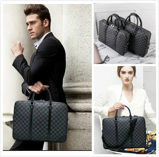 

Classic Plaid Design Business Briefcase men messenger bag Tote Shoulder Bag travel Laptop Bag Large Capacity Handbag Travel Bag