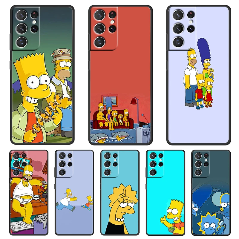 

The Simpsons Daily For Samsung Galaxy S22 S21 S20 FE Ultra S10 S9 S8 S7 S6 Plus 5G Silicone Soft Black Phone Case