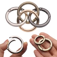 hot sale zinc alloy plated gate spring o ring buckles clips carabiner purses handbags round push trigger snap hooks outdoor tool