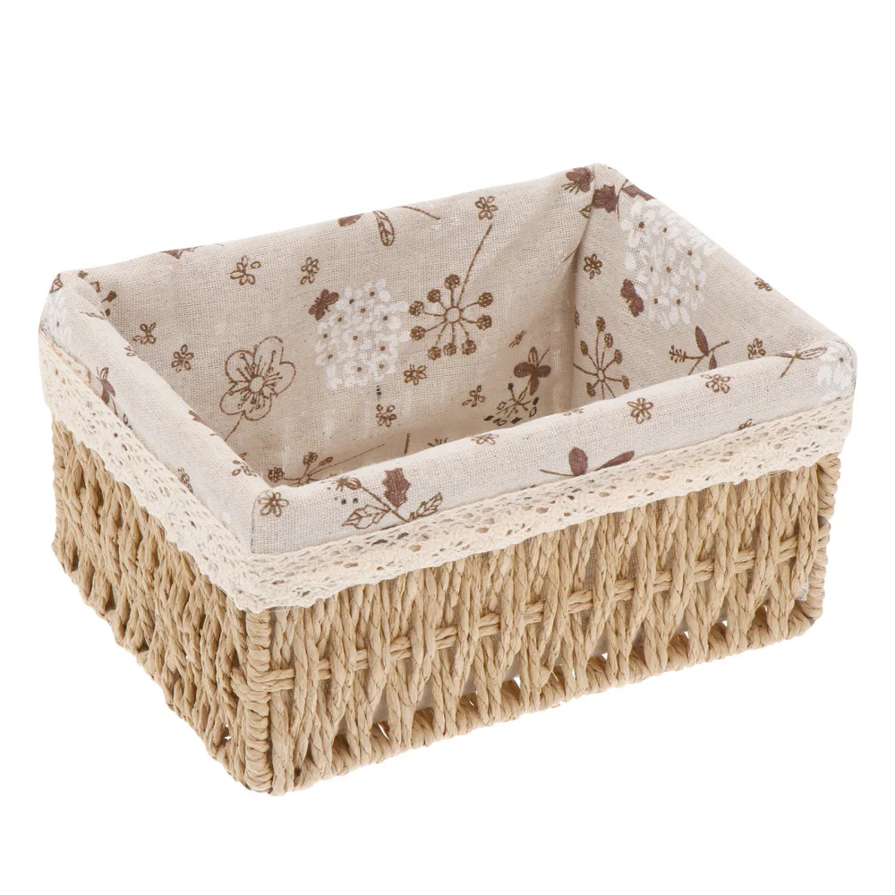 

Desktop Storage Holder Rattan Woven Sundries Storage Basket Household Organizer